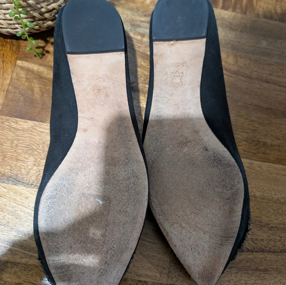Tory Burch Esme Black Suede Rhinestones‎ Flat Shoes-sz9.5  ~Stylish - Picture 9 of 12